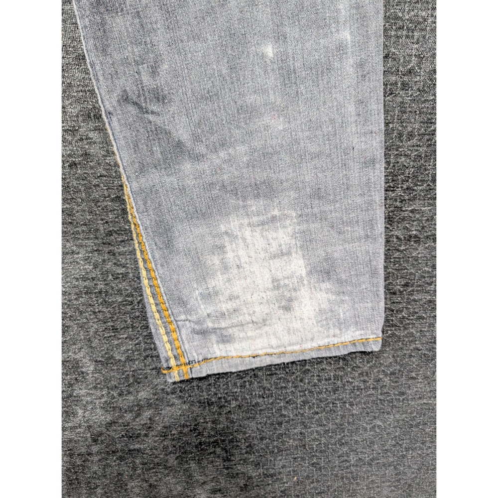 True Religion Geno Super T Grey Distressed Straight Leg Jeans Mens 32 USA Made - Picture 3 of 10